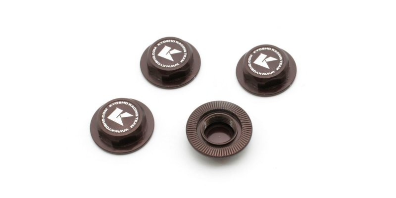 Kyosho IFW649GM - Wheel Nut(Gun Metallic/4pcs/Flange Cap/Serration)