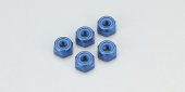 Kyosho 1-N3033NA-B - Nut(M3x3.3) Nylon (Aluminium/Blue/5pcs)