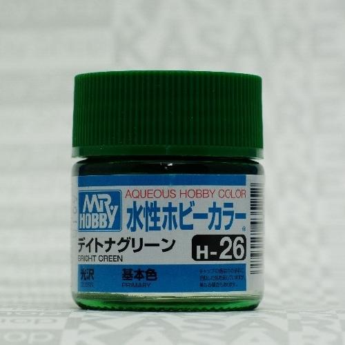 Mr.Hobby GSI-H26 - Bright Green - Gloss 10ml Gunze Aqueous Hobby Color Acrylic Paint