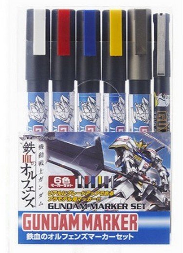 Mr.Hobby GMS123 - Gundam Iron-Blooded Orphans Gundam Marker Set (6pcs) (GM20/161/162/163/164/165)