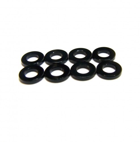 RACEOPT Aluminium 3mm Washer 8pcs , 1.0mm - Black (RO-AW10-BK)