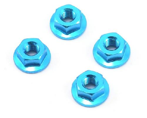 RACEOPT Al. Serrated Wheel Nut 4mm- Blue (4 pcs) (RO-SWN-4-BL)