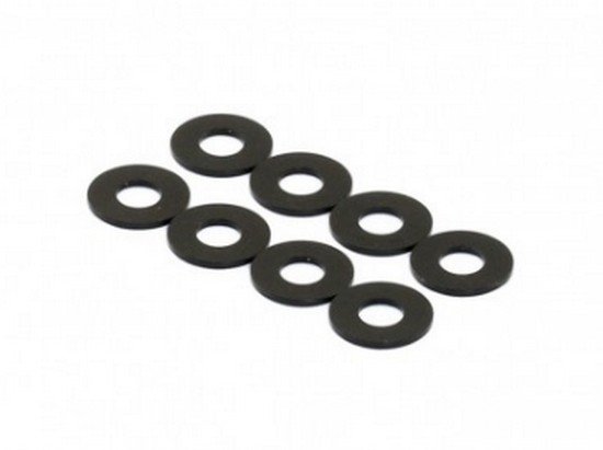 RAD-AC-10031 3x7x0.5mm Aluminum Damper Spacer, 8 pcs, Black