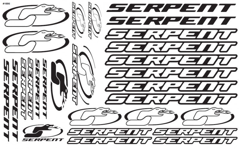 Serpent SER1886 Decal-sheet 1/10 black-white (2)