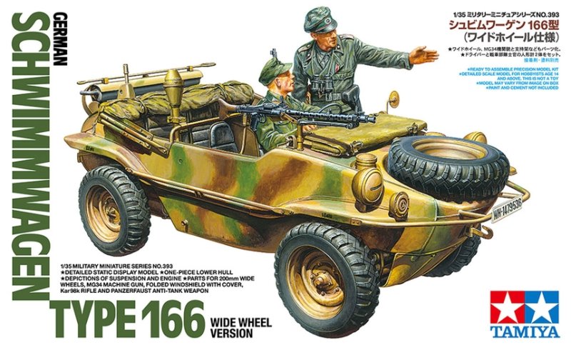 Tamiya 35393 - 1/35 German Schwimmwagen Type 166 (Wide Wheel Version)