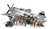 Tamiya 89754 - 1/48 WWII U.S. Infantry At Rest w/Republic P-47D Thunderbolt 'Bubbletop'