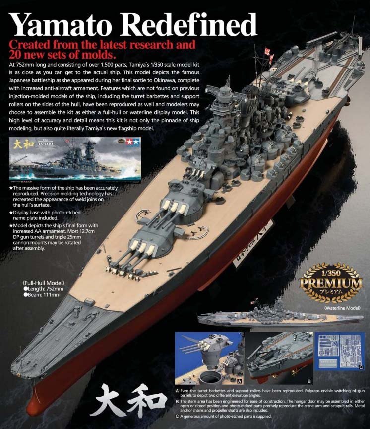 1/350 Scale 460mm Brass Gun Barrels For Tamiya Yamato & Musashi Models (78030/78031)