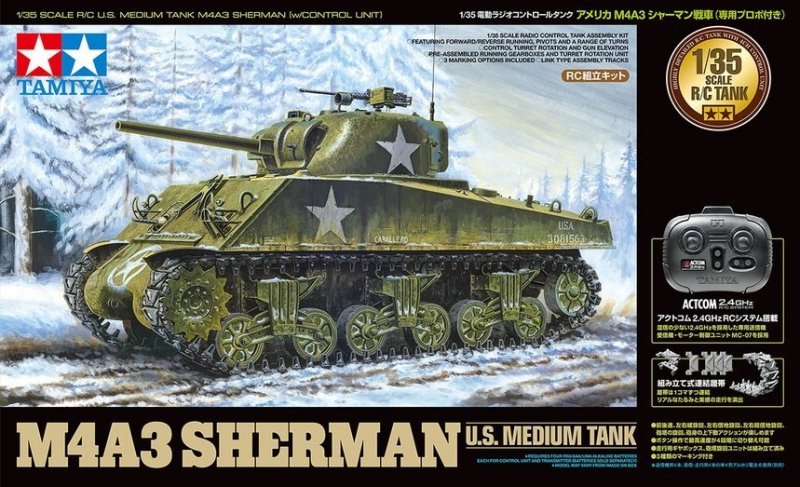 Tamiya 48217 - 1/35 RC U.S. Medium Tank M4A3 Sherman with Control