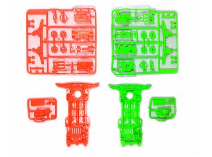 Tamiya 95248 - Super-II Fluorescent Chassis Orange/Green