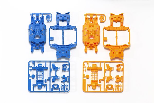 Tamiya 95386 - MS Chassis Set (Light Blue/Orange) Mini 4WD Product