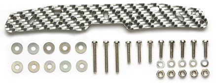 Tamiya 94866 - JR Multi Roller Stay - Colored Carbon (3mm/Silver) [ Limited Item ]
