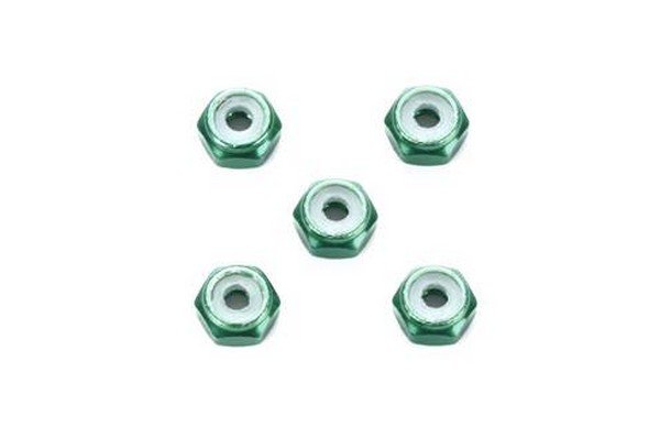 Tamiya 95424 - 2mm Aluminum Lock Nut Green (5pcs)