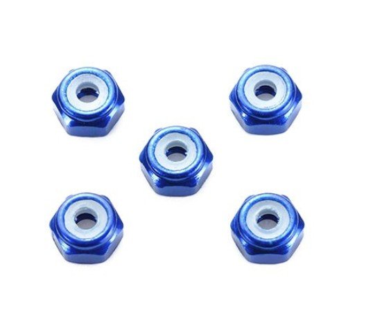 Tamiya 95459 - 2mm Aluminum Dark Blue Lock Nut (5 Pcs.)