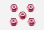 Tamiya 15493 - 2mm Aluminum Lock Nuts (Red/5pcs)