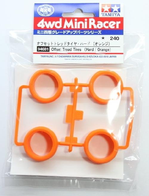 Tamiya 94681 - Offset Tread Tires Hard/Orange