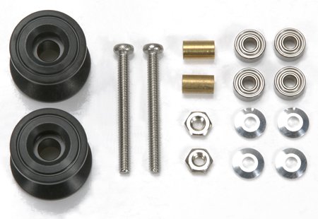 Tamiya 94714 - Double Aluminum Rollers 13-12mm Black