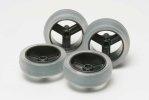 Tamiya 15366 - Large Diameter Carbon Wheel w/Soft Slick Tires Set