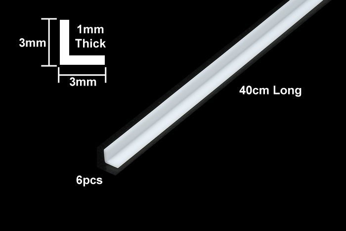 70199 Tamiya - Plastic Beams 3mm L-Shaped - 6pcs