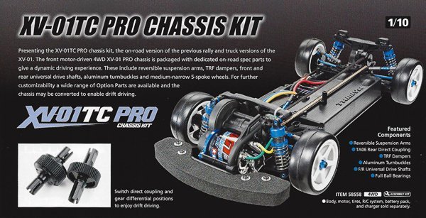 58558 Tamiya 1/10 RC XV 01 TC PRO Chassis Kit Touring Car 01TC