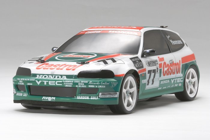 1/10 Castrol Honda Civic VTi TT02シャーシ Tamiya 51421 1/10 RC Castrol Honda Civic VTi Body Set - heritage