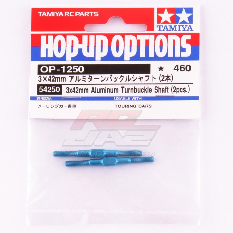 Tamiya 54250 - 3x42mm Aluminum Turnbuckle Shaft (2pcs.) OP-1250