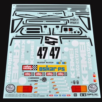 Tamiya 9498086 - RC Sticker: 84316 Volkswagen Golf Mk.1 Grp.2 - M05