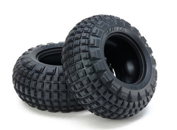 Tamiya 54953 - Block Front Bubble Tires Soft (2 Pcs.) OP-1953