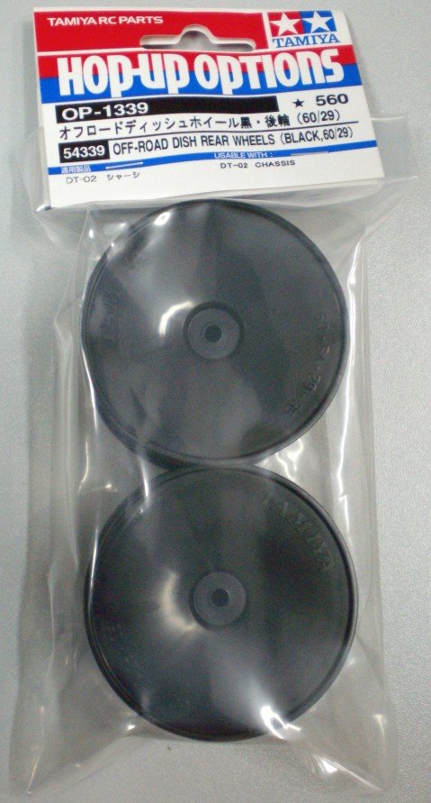 Tamiya 54339 - 1/10 RC Off-Road Dish Wheels - Rear / Black (60/29) OP-1339