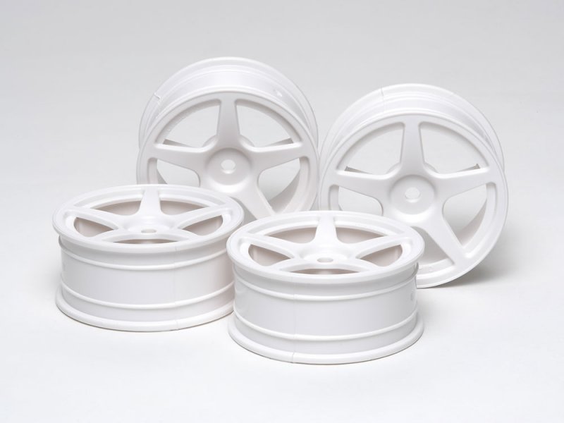 Tamiya 53471 - (OP471) 5-Spoke Wheel Medium Narrow White OP-471