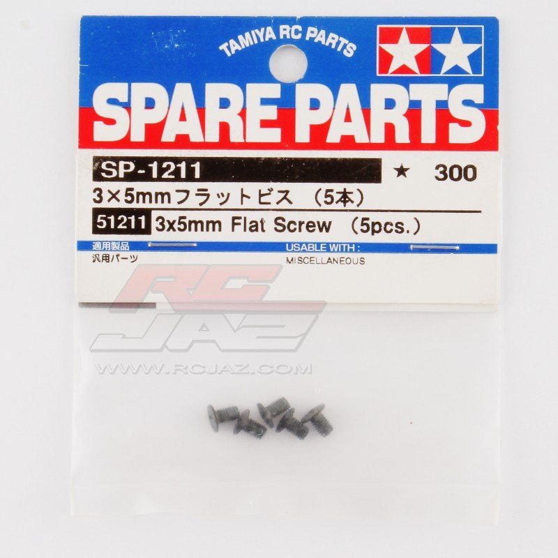 Tamiya 51211 - 3x5 Flat Screw (5pcs) SP-1211