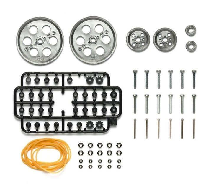 Tamiya 69924 - Pulley (L) Set (Metallic Grey) (Colour variation of 70141)