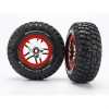 Traxxas (#6873R) Tire & Wheel Assembly Glued Chrome Red For Slash 4x4