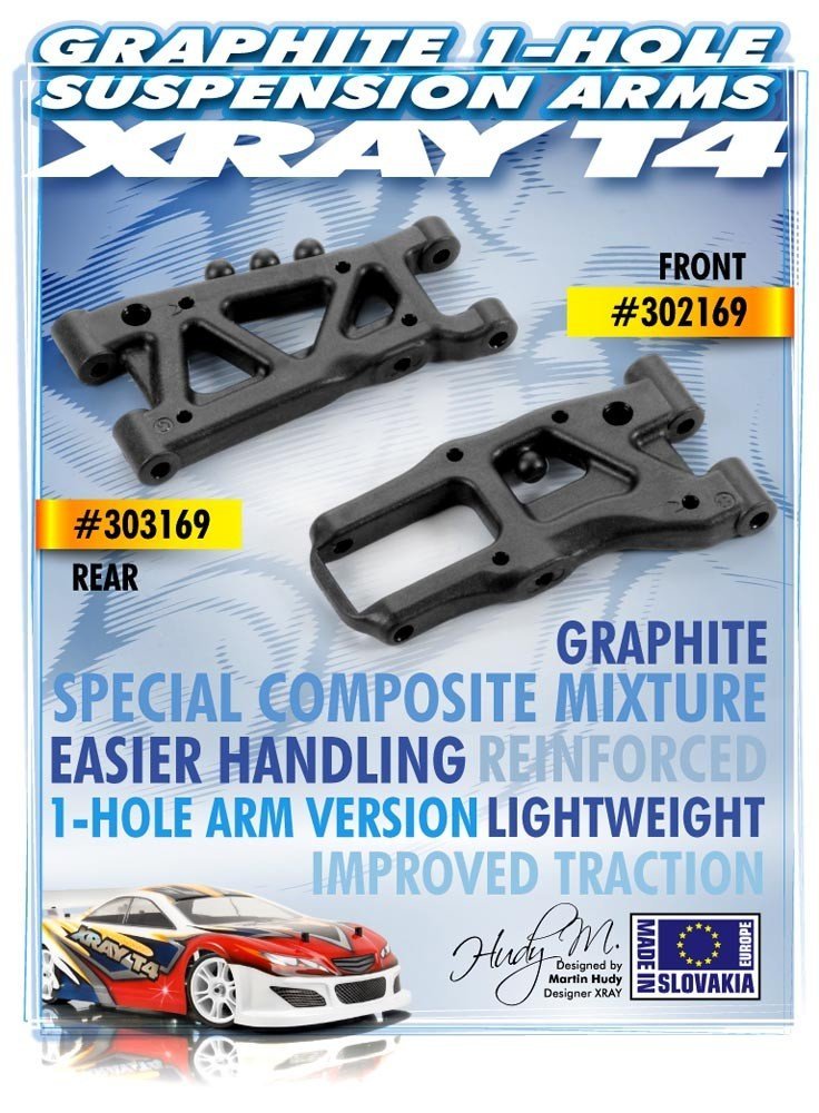 XRAY 303169 Graphite Composite Rear Suspension Arm Racing Spec