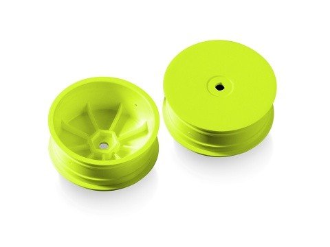XRAY 329910-Y - 2WD Front Wheel Aerodisk With 12mm Hex - Yellow - Hard (2)