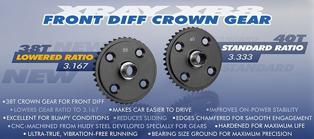 XRAY 355038 Front Differential Large Bevel Gear 38T