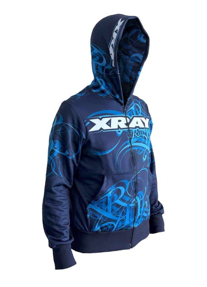 XRAY 395603M - Junior Sweater Hooded With Zipper - HD Graphics - Blue (M)