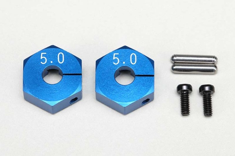Yokomo Y2-011CBL5 Aluminum clamp type wheel hub (Blue) 5.0mm